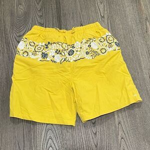 Free Assembly Yellow Tropical Floral Board Shorts Size 14/16 XL